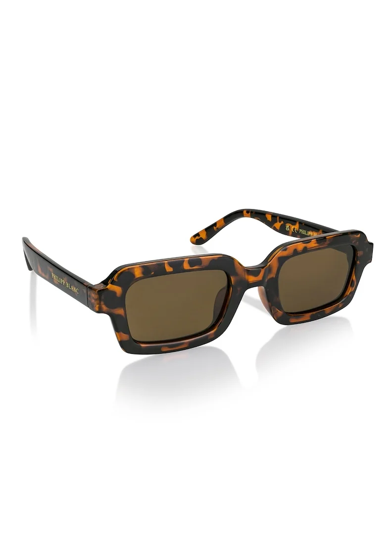 Ochelari de soare unisex dreptunghiulari polarizati, Negru/Portocaliu