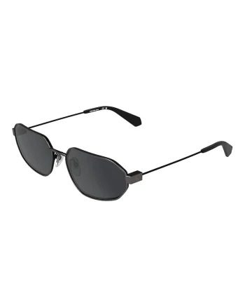 Ochelari de soare ovali cu rame metalice, Negru