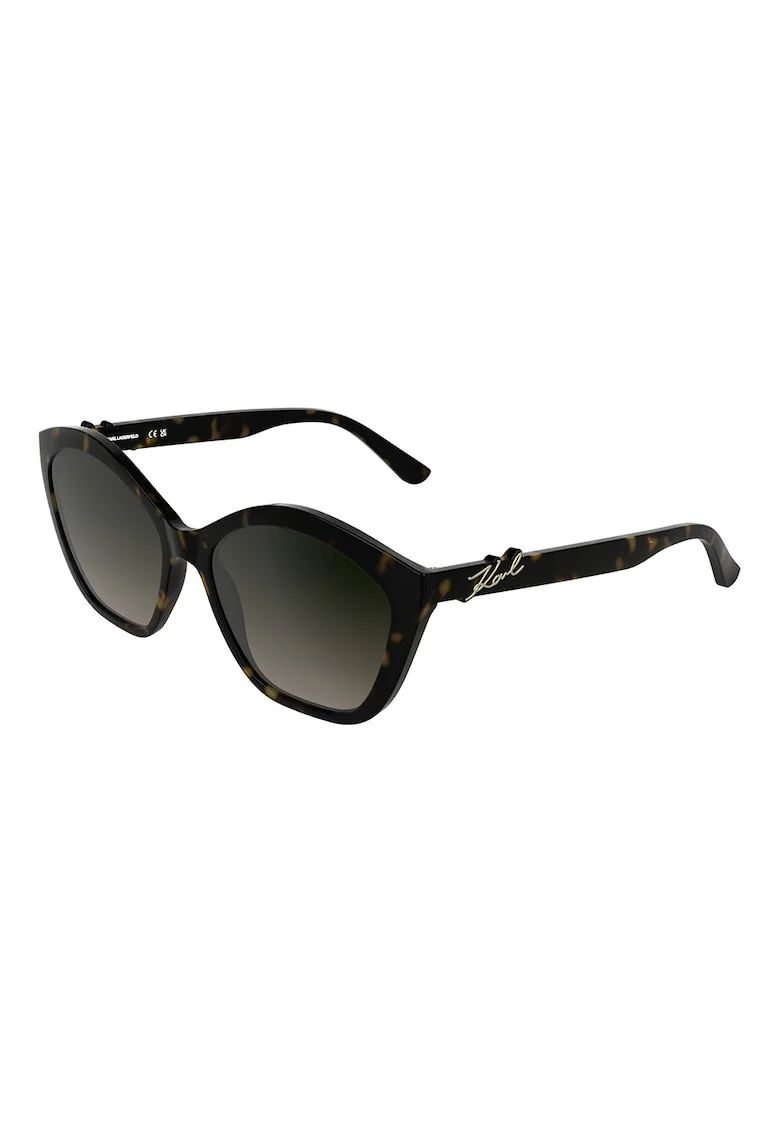Ochelari de soare rotunzi cu lentile in degrade, Negru/Galben