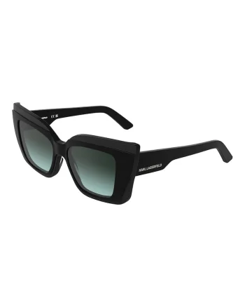 Ochelari de soare cat-eye cu rama groasa, Negru