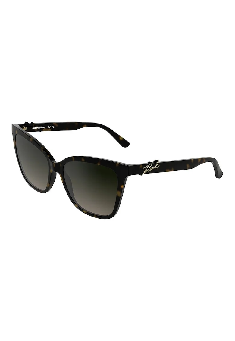 Ochelari de soare patrati cu lentile in degrade, Negru/Galben