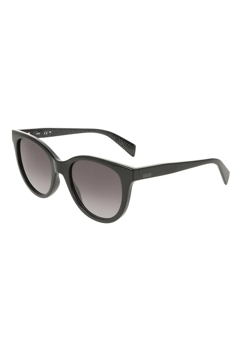 Ochelari de soare cat-eye cu lentile in degrade, Negru/Gri inchis