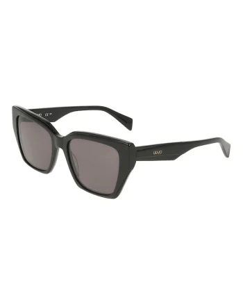 Ochelari de soare cat-eye cu logo, Negru
