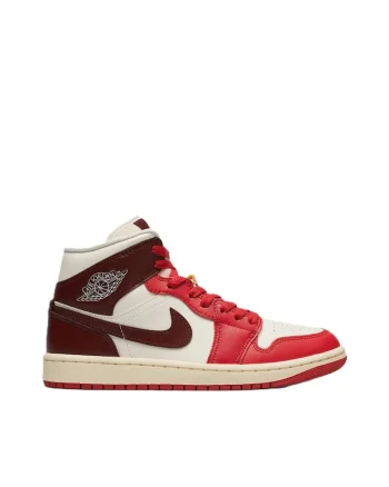 Pantofi sport dama  WMNS AIR JORDAN 1 MID, Piele ecologica, Bej, Bej