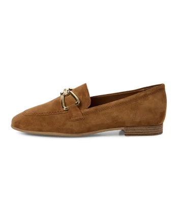 Pantofi loafer de piele intoarsa, Maro inchis