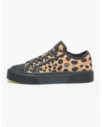 Pantofi sport cu model animal print, Negru/Maro deschis