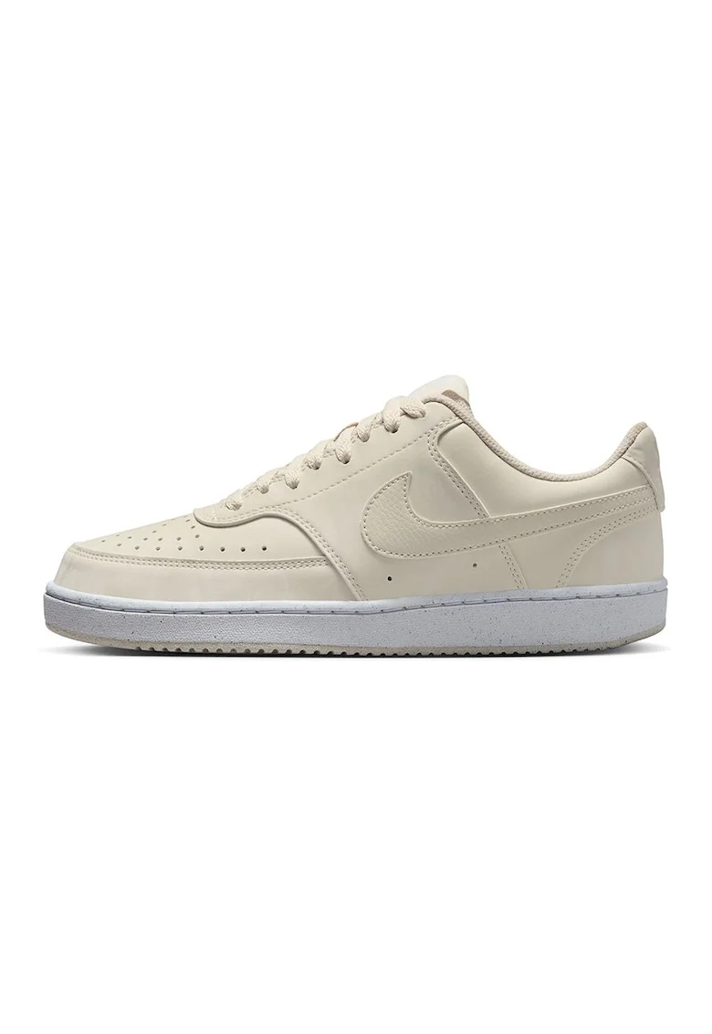 Pantofi sport COURT VISION LO NN din piele ecologica, Alb/Maro camel
