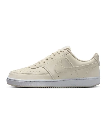 Pantofi sport COURT VISION LO NN din piele ecologica, Alb/Maro camel