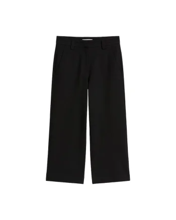 Pantaloni ampli cu talie medie, Negru