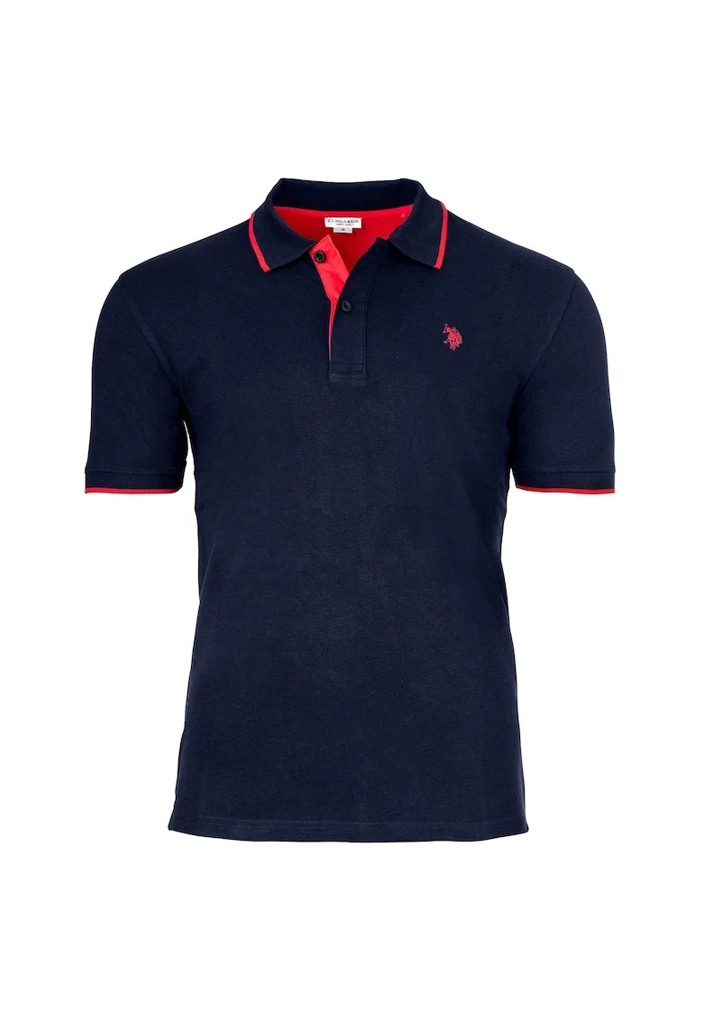 Tricou polo din amestec de bumbac, Albastru inchis