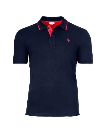 Tricou polo din amestec de bumbac, Albastru inchis