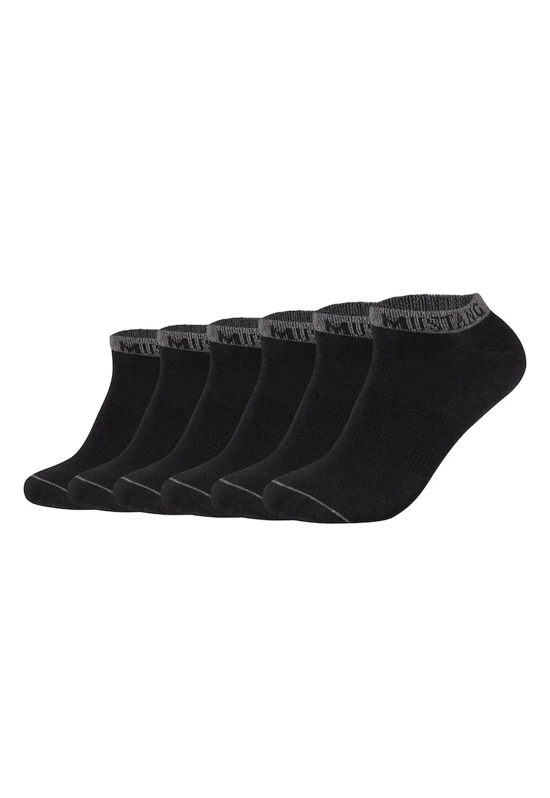 Set de sosete cu logo, pana la glezna - 6 perechi, Negru