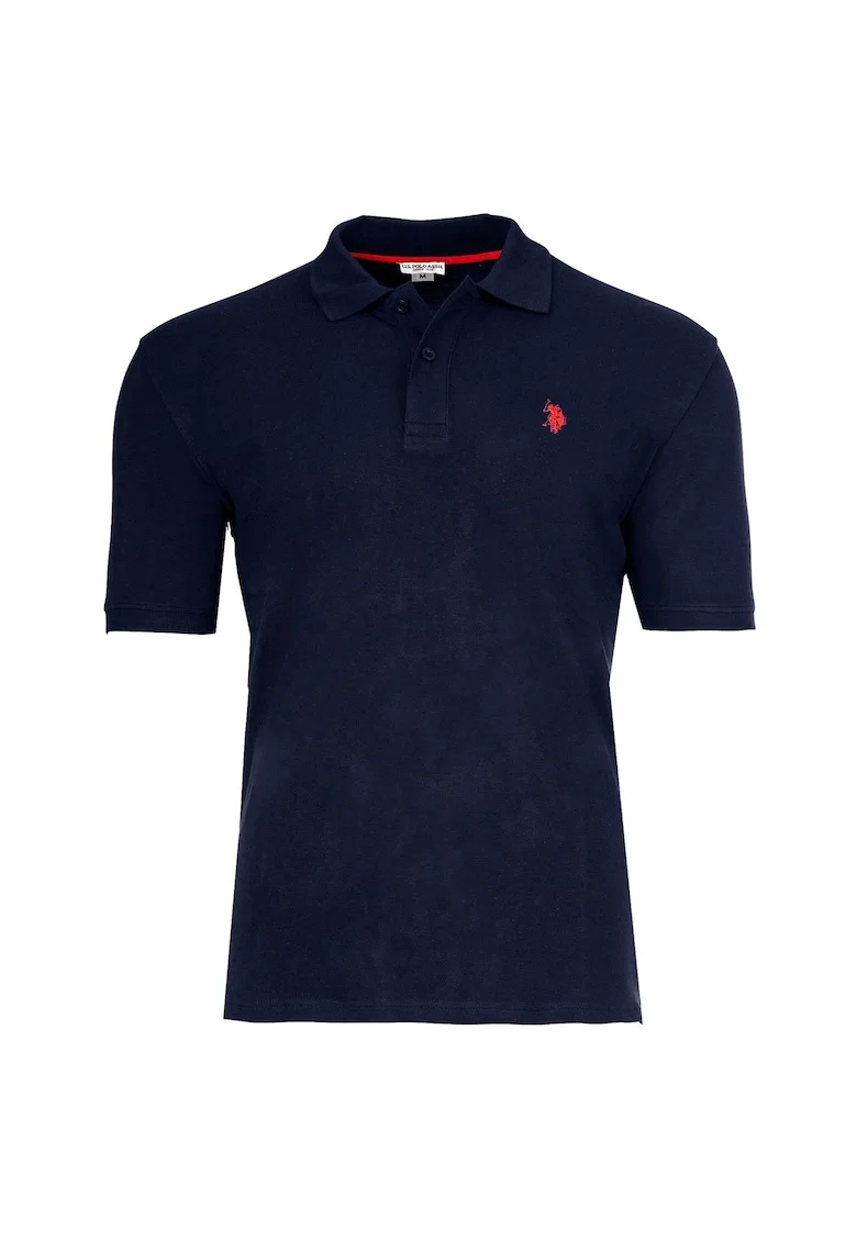 Tricou polo cu broderie logo, Albastru inchis