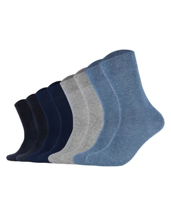 Set de sosete lungi unisex - 8 perechi, Gri/Albastru