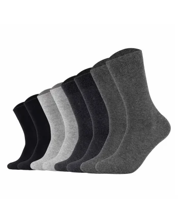 Set de sosete lungi unisex - 8 perechi, Negru/Gri