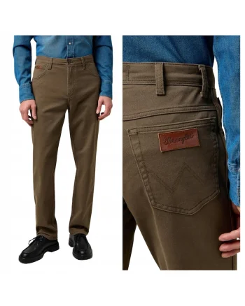 Blugi Barbati,  Texas, Straight Fit, 5 Buzunare, Talie Medie, Fermoar, Bumbac, Bej, Maro cenusiu