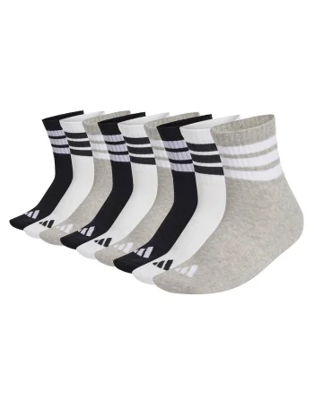 Set de sosete scurte unisex - 9 perechi, Alb/Negru/Gri