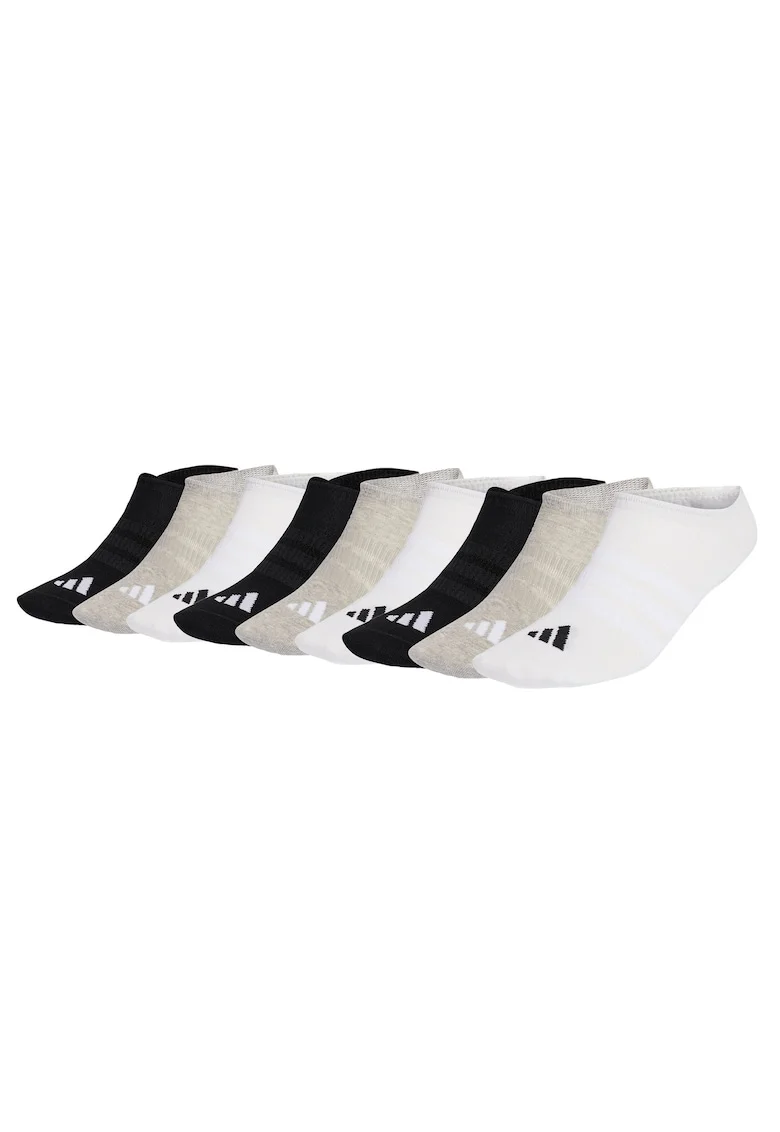 Set de sosete unisex pana la glezna - 9 perechi, Alb/Negru/Gri