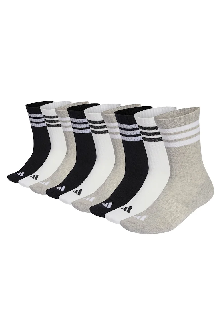 Set de sosete unisex din amestec de bumbac - 9 perechi, Alb/Negru/Gri