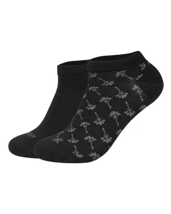 Set de sosete pana la glezna cu model unisex - 2 perechi, Negru