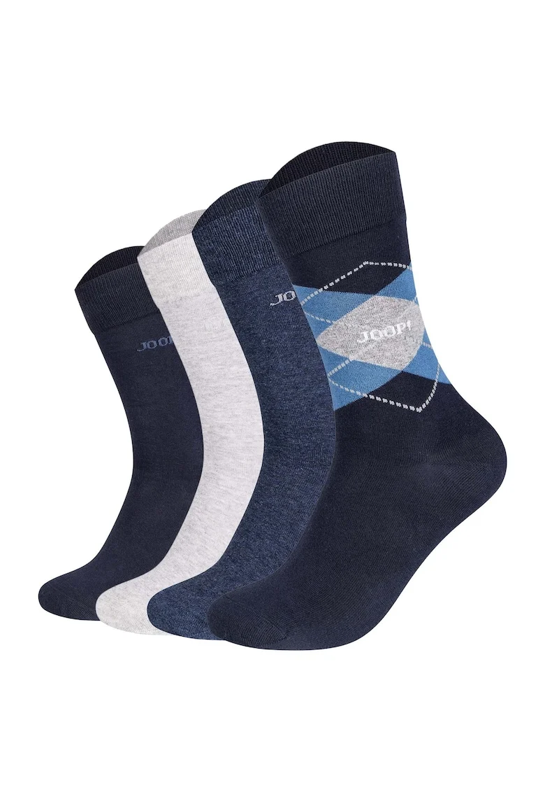 Set de sosete unisex - 4 perechi, Gri/Albastru inchis