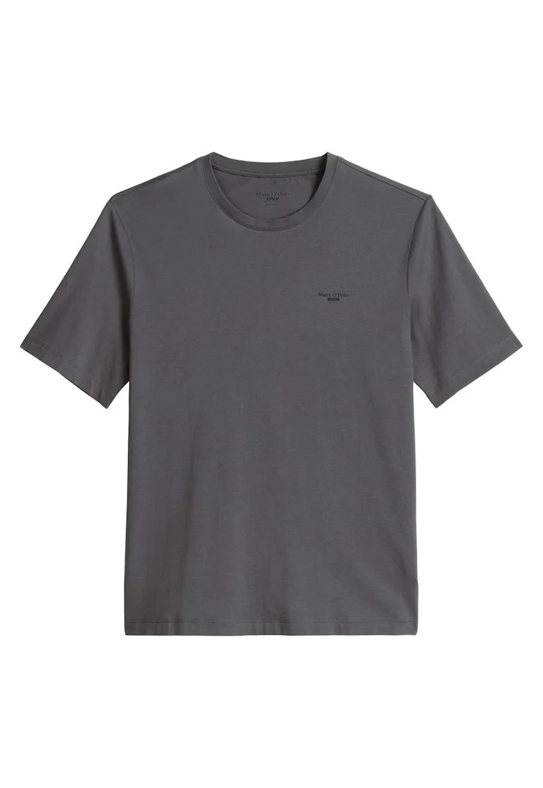 Tricou din bumbac organic cu detaliu cu logo discret, Gri inchis