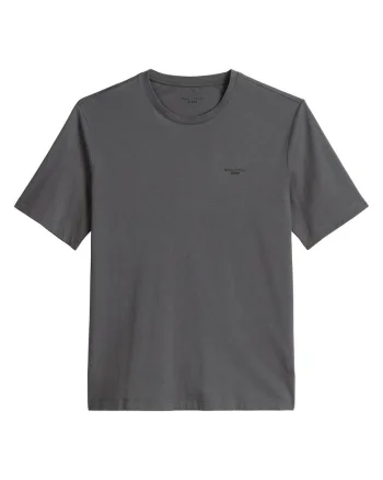 Tricou din bumbac organic cu detaliu cu logo discret, Gri inchis