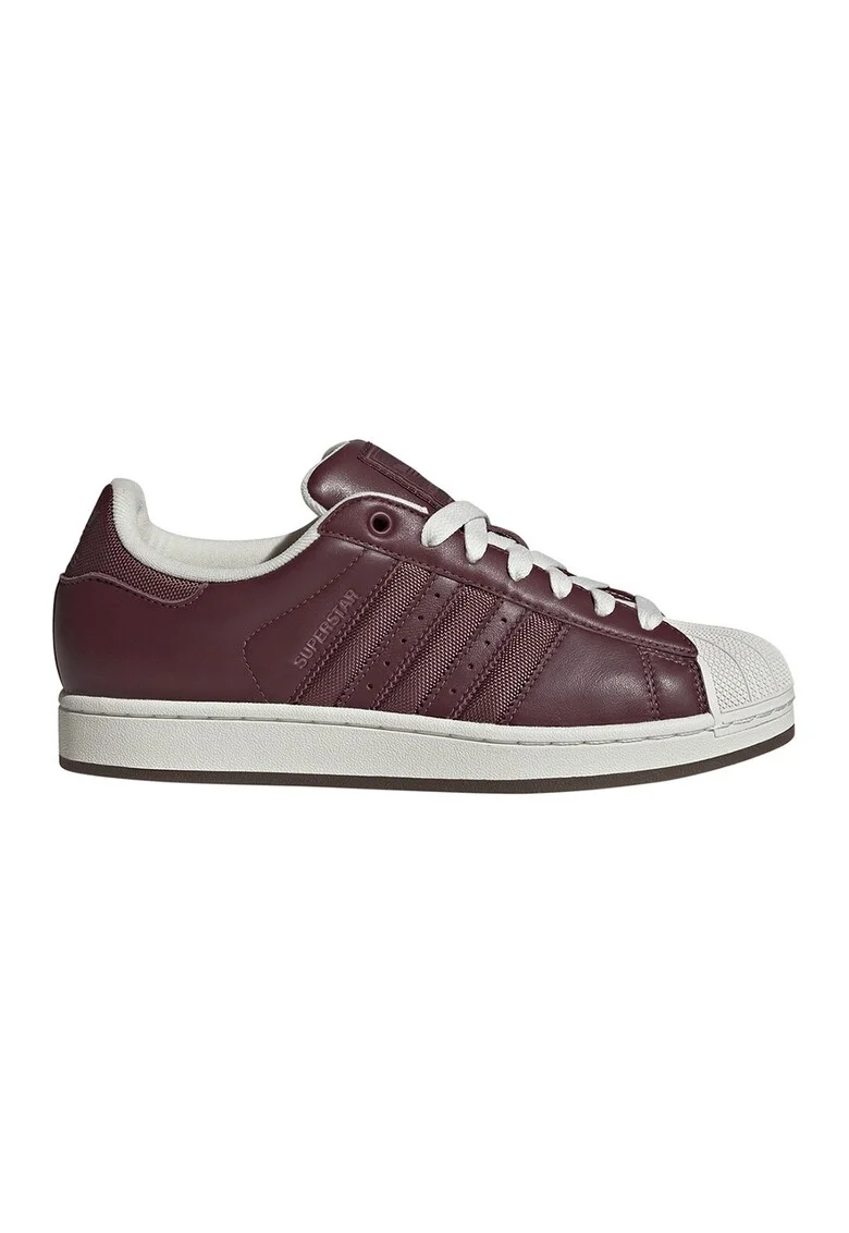 Pantofi sport Superstar II low-cut de piele, Rosu inchis/Alb murdar