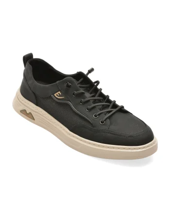 Pantofi sport OTTER negri, T9329, din material textil