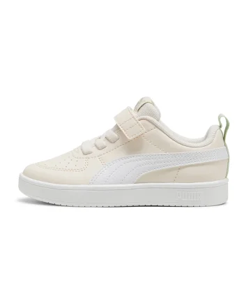 Pantofi sport de piele ecologica cu inchidere velcro Rickie AC+, Alb/Bej