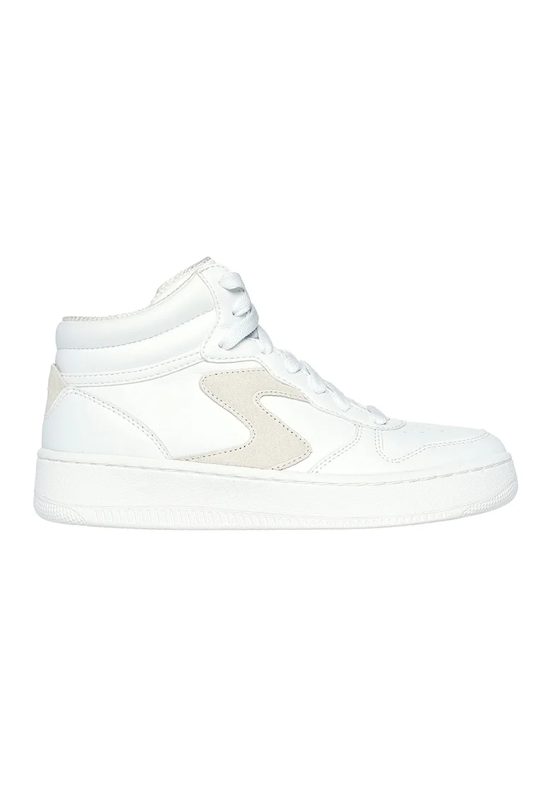 Pantofi sport mid-high din piele ecologica Court 92, Alb