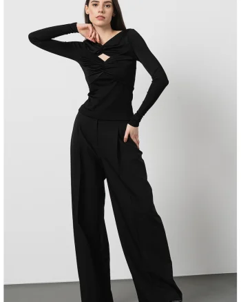 Bluza cu detalii rasucite, Negru