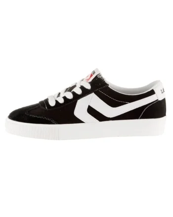 Pantofi sport de material textil si piele intoarsa, Negru