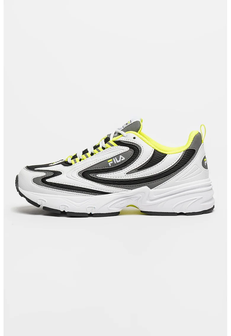 Pantofi sport cu insertii din material textil Actix, Alb/Negru/Gri inchis