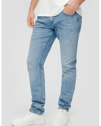 Blugi slim fit cu 5 buzunare, Albastru deschis