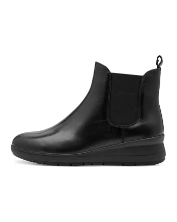 Ghete uni de piele cu fermoar, Negru