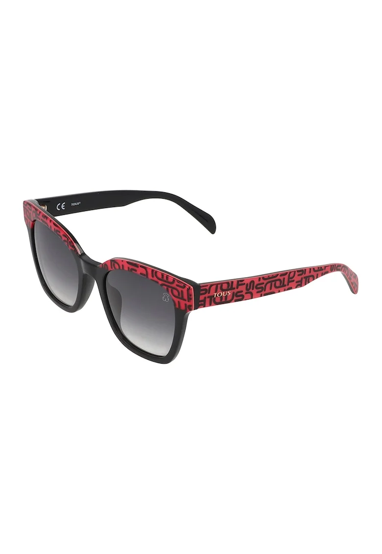 Ochelari de soare cat-eye cu lentile in degrade, Rosu/Negru/Gri antracit