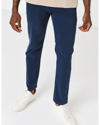 Pantaloni chino cu croiala dreapta, Bleumarin