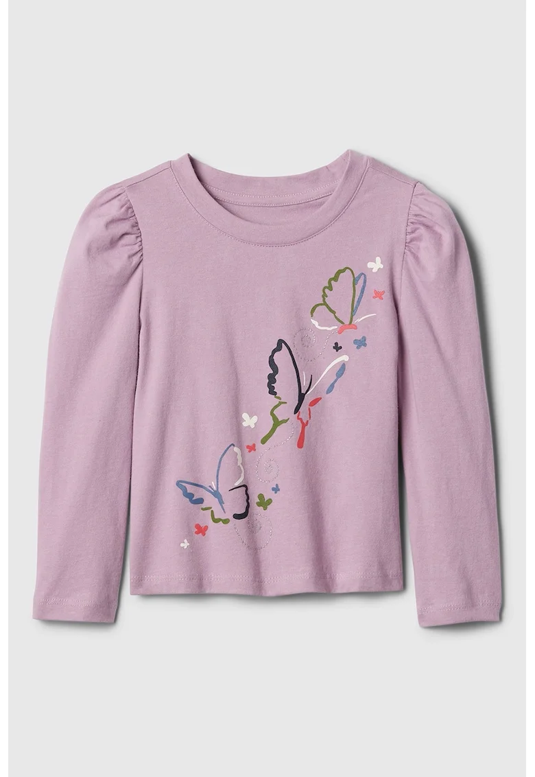 Bluza cu imprimeu, din bumbac organic, Lila