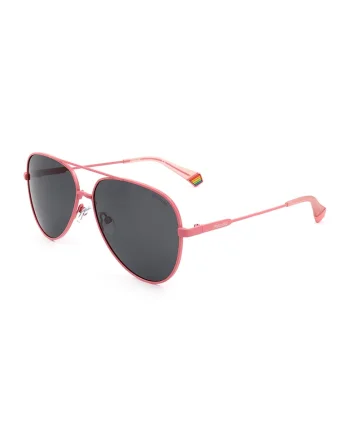 Ochelari de soare aviator unisex cu lentile polarizate, Coral