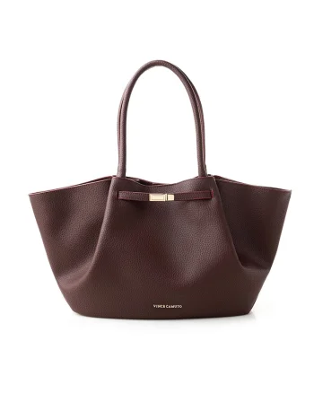 Geanta tote de piele ecologica, Visiniu, 27 x 52 x 13 cm