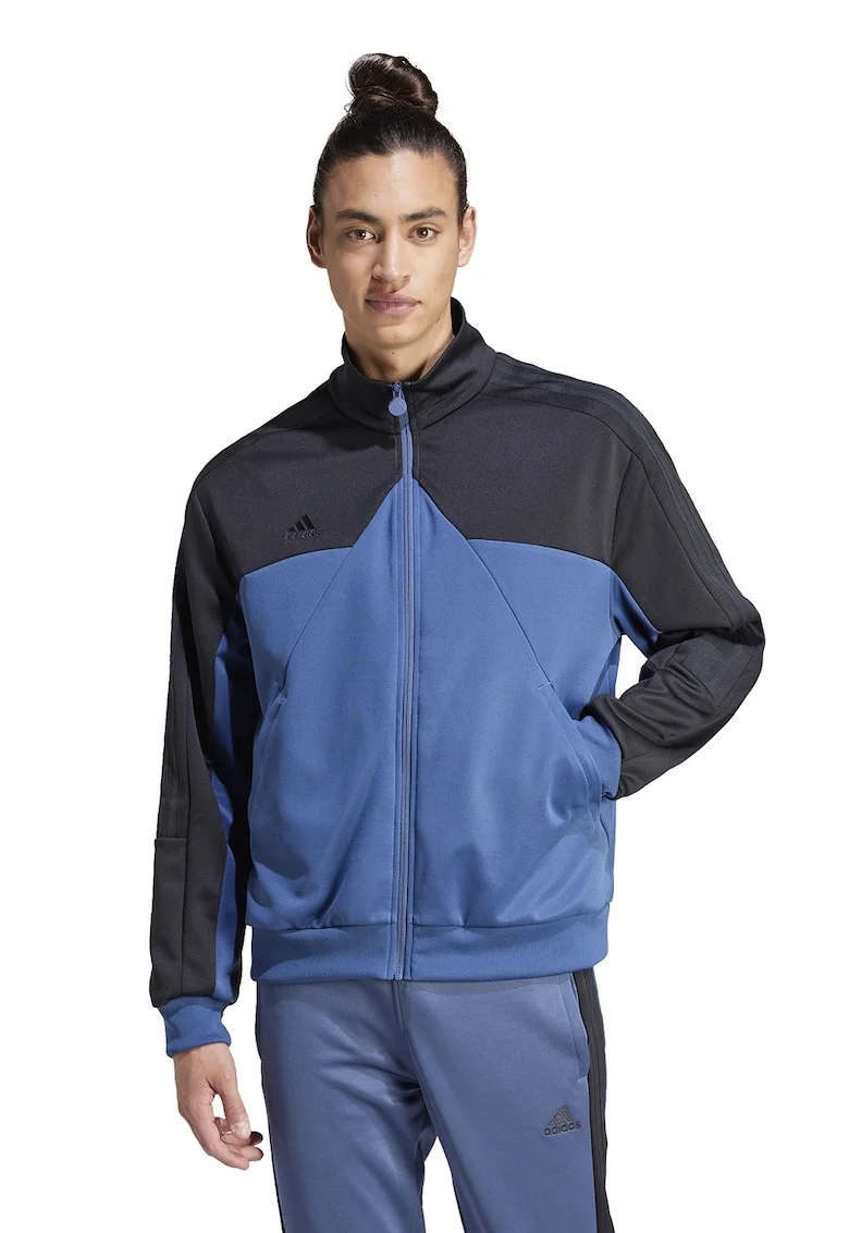 Bluza de trening lejera cu fermoar Tiro, Negru/Albastru inchis
