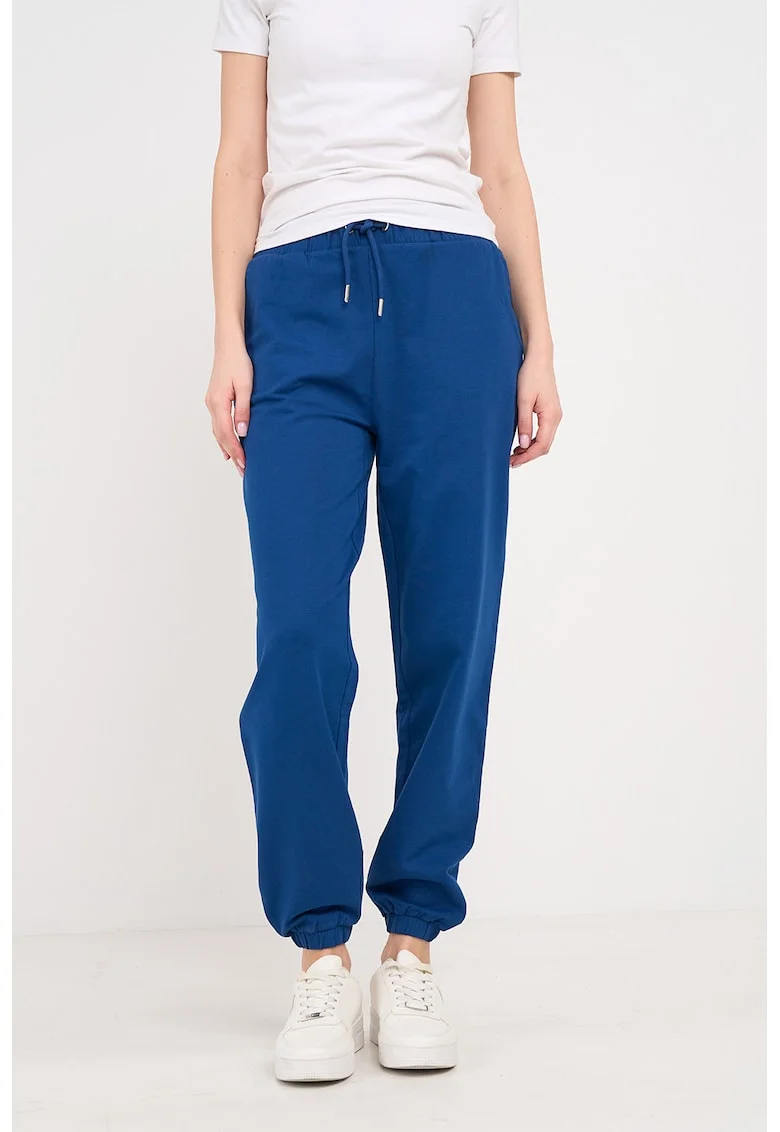 Pantaloni de trening regular fit cu snururi de ajustare, Albastru inchis