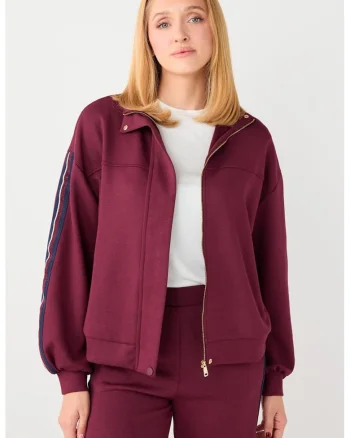 Bluza de trening din amestec de modal cu fermoar