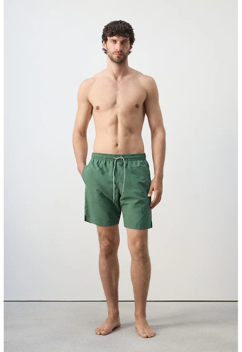 Pantaloni sucrti de baie cu snur si buzunare, Verde