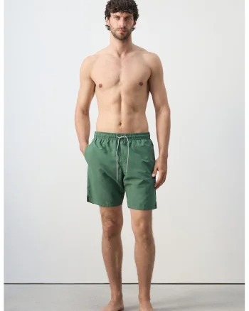 Pantaloni sucrti de baie cu snur si buzunare, Verde