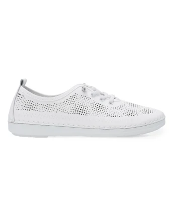 Pantofi sport din piele naturala cu design perforat