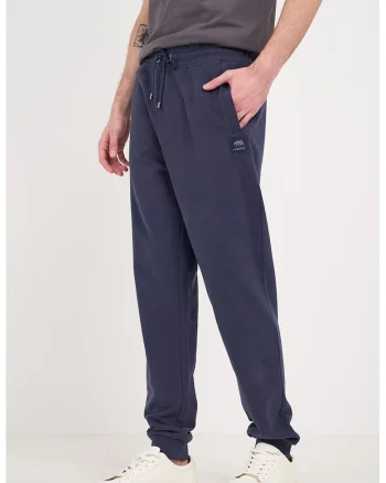 Pantaloni de trening din amestec de bumbac cu snur de ajustare, Bleumarin