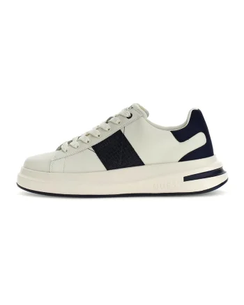 Pantofi sport wedge cu garnituri din material sintetic, Alb fildes/Negru