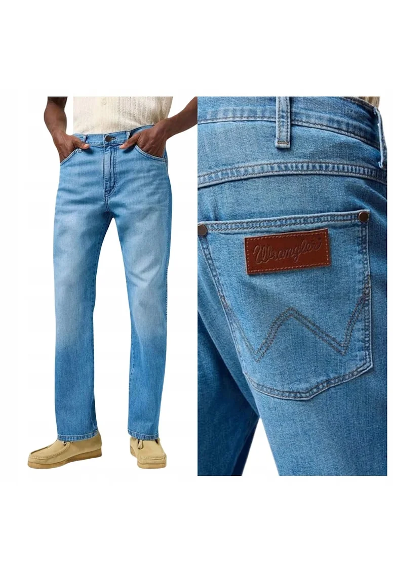 Blugi Barbati,  Frontier, Straight Fit, Talie Medie, 5 Buzunare, Lungi, Fermoar, Bumbac, Albastru, Albastru